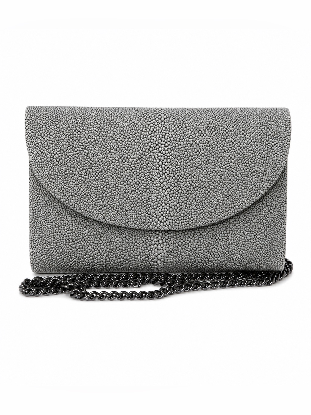 J. Markell Baby Grande Genuine Stingray Crossbody Clutch Gray